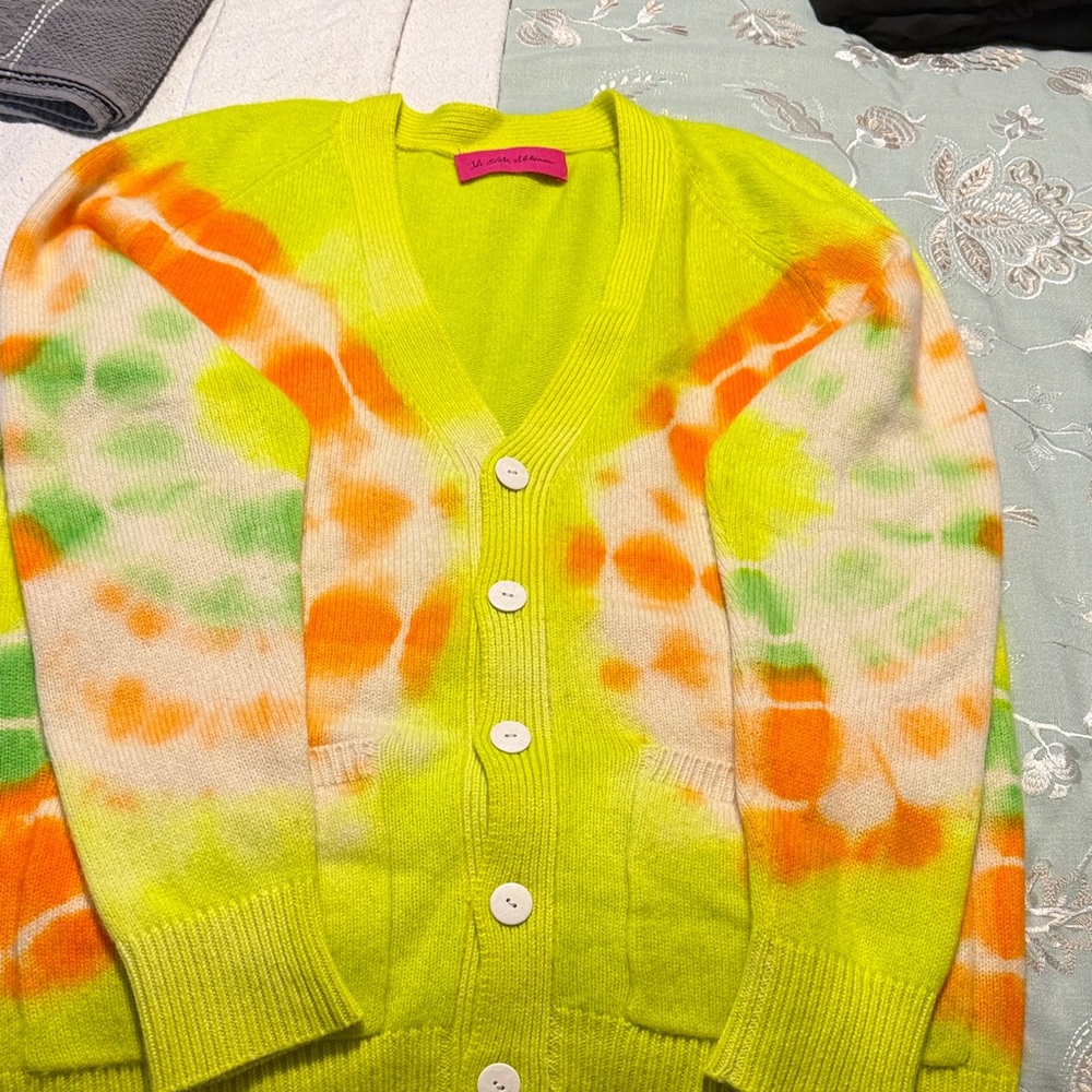 The Elder Statesman Vibrant Yellow and Orange Cardigan